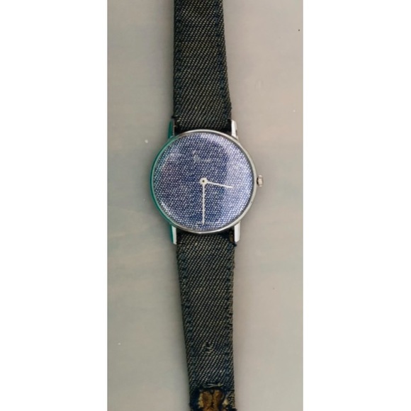 Unique, vintage Ladies Denim Face Wristwatch from Harrods